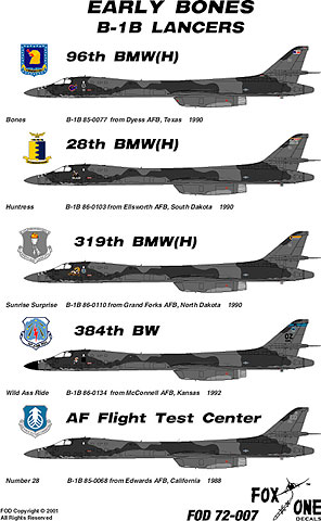 Bone B-1B Lancer Decal Reviews By John Kerr (Fox One Decals 1/72)